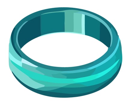 Shiny metal ring on blue backdrop icon isolated vector