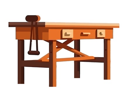 Wooden table for carpentry modern icon isolated vector