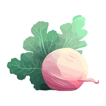 Fresh radish salad, a symbol of healthy eating icon isolated vector