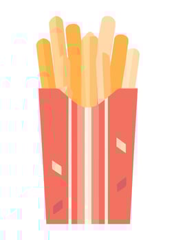 Unhealthy eating icon Fast food fries icon isolated vector