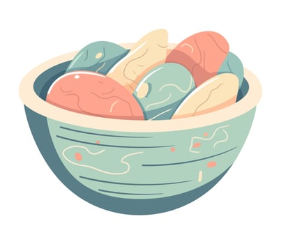 Fresh vegetables in a bowl, perfect meal icon isolated vector