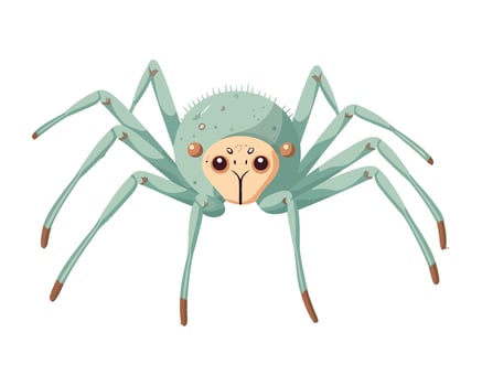 Spooky arachnid, cute cartoon mascot icon isolated vector