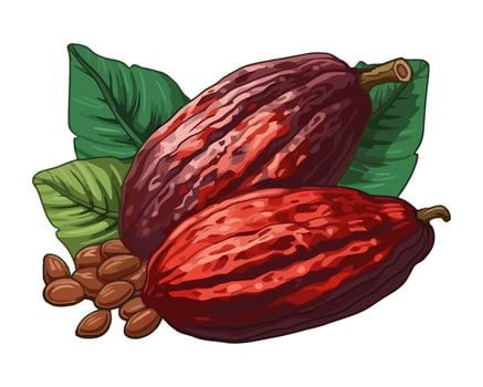 Healthy eating with fresh organic cacao icon isolated vector