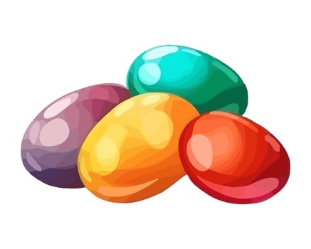 celebration colored eggs, cute shiny backdrop icon isolated vector
