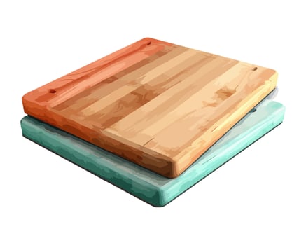 Wooden cutting board stacked, isolated backdrop icon isolated vector