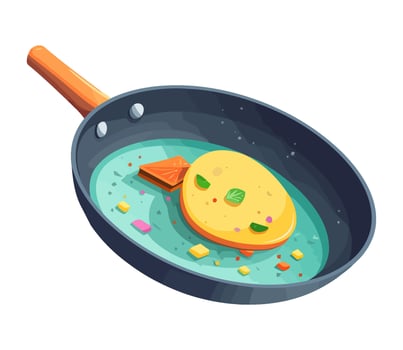 Gourmet meal cooked in kitchen, isolated plate icon isolated vector