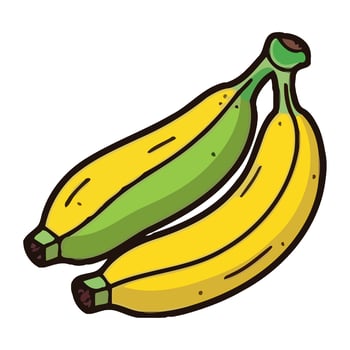Fresh organic banana, a healthy vegetarian snack icon isolated vector