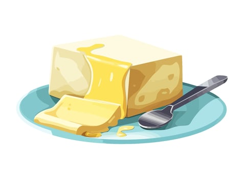 Fresh organic cheese plate, symbol of gourmet cuisine icon isolated vector