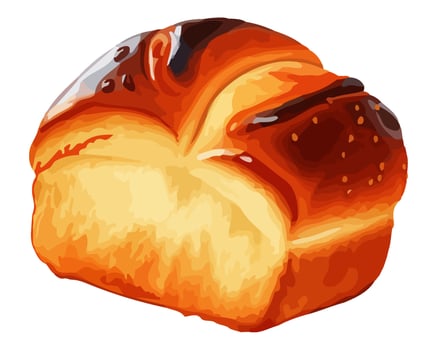 A freshly baked bread, a gourmet snack icon isolated vector