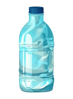 Pure water in plastic bottle, refreshing drink icon isolated vector