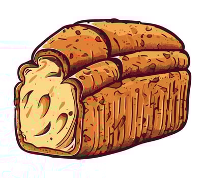A homemade bread baked in a gourmet kitchen icon isolated vector