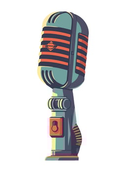 A microphone old fashionable icon isolated vector