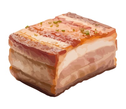 Grilled pork steak, a gourmet lunch meal icon isolated vector