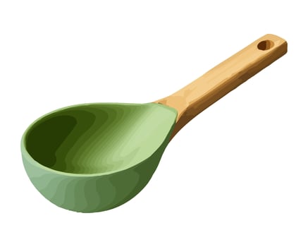 Wooden spoon, essential kitchen utensils icon isolated vector