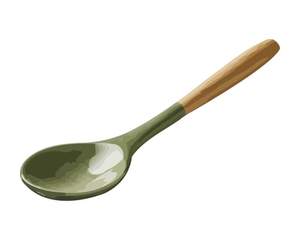 Wooden spoon, kitchen equipment icon isolated vector