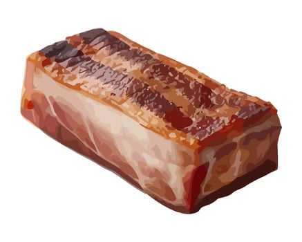 Freshly grilled pork slice icon isolated vector