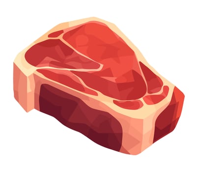 Grilled pork steak, a gourmet meal icon icon isolated vector