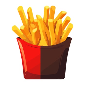 Fried potato snack, fast food restaurant icon icon isolated vector