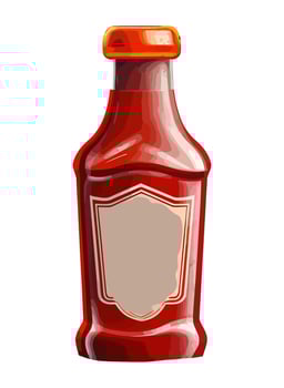 Tomato sauce bottle, isolated illustration icon isolated vector