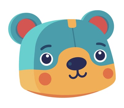 Cute cartoon dog toy brings birthday celebration joy icon isolated vector
