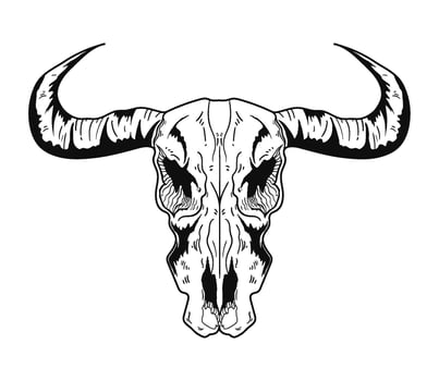 Bull Skull Style Wild icon isolated vector