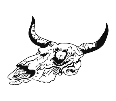 Bull Skull Horns Style icon isolated vector