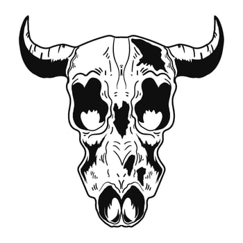Bull Skull Style Tribal icon isolated vector