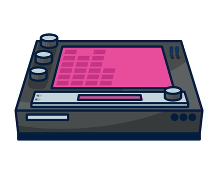 nineties pop art style music icon isolated vector