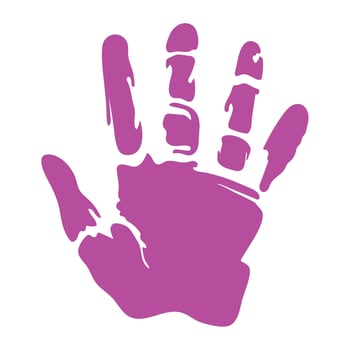 handprint paint color purple isolated icon vector