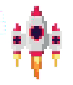 battle ship pixels space arcade isolated icon vector