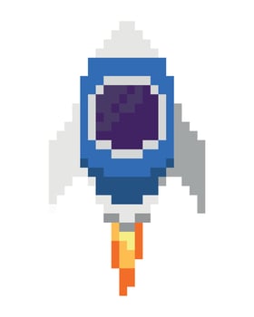 battle ship pixels gaming isolated icon vector