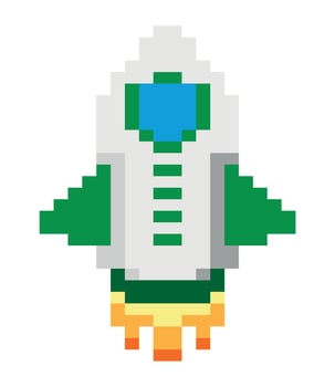 battle ship pixels warship isolated icon vector