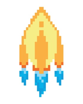 battle ship pixels arcade isolated icon vector