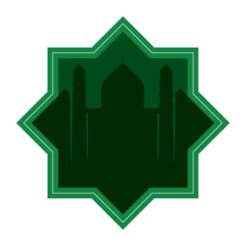 islamic star mosque design icon vector