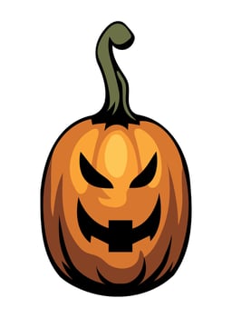 halloween pumpkin scary illustration isolated vector