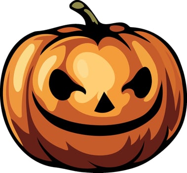 halloween pumpkin face illustration isolated vector