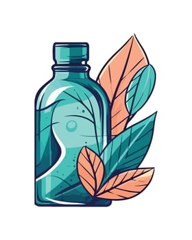 Organic plant medicine in glass bottle icon isolated vector