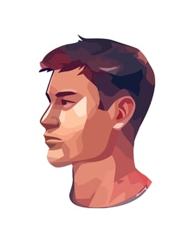 Young adult male abstract style icon isolated vector