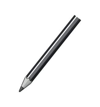 pencil icon on white backdrop isolated vector