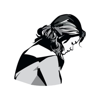 portrait sketching woman avatar icon isolated vector