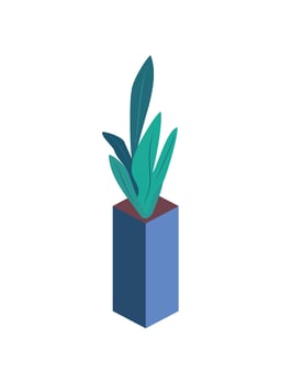 green houseplant interior decoration icon isolated vector