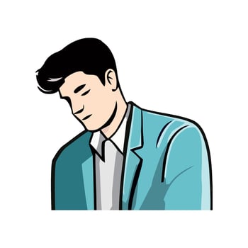 Young adult businessman smiling, successful icon isolated vector