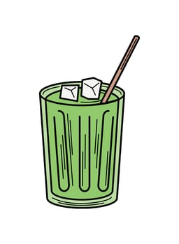 matcha tea drink icon isolated illustration vector