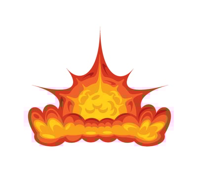 explosion effect fire icon isolated vector