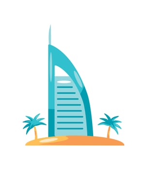 dubai building icon isolated vector