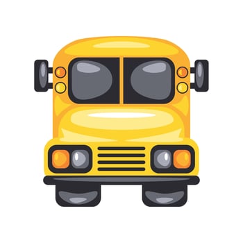 students bus front view icon isolated vector