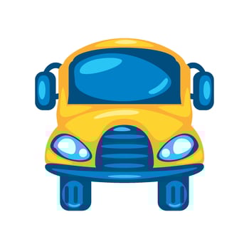 students bus front icon isolated vector