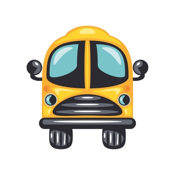 students bus transportation icon isolated vector