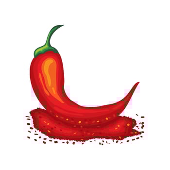 chili pepper powder vegetable illustration isolated vector