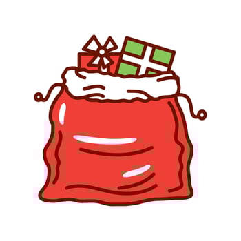 christmas gifts sack illustration isolated vector